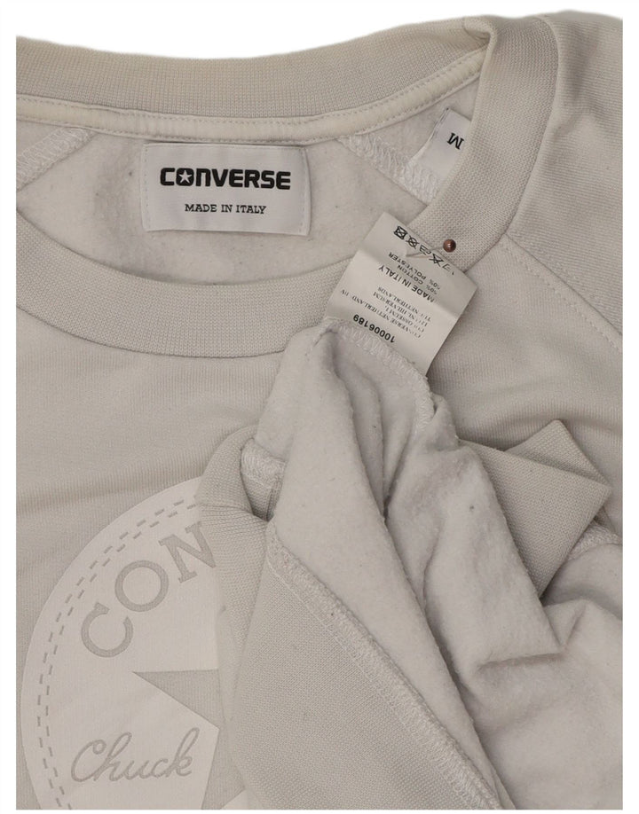 Мужской свитшот с рисунком Converse Chuck Taylor, хлопковый джемпер среднего серого цвета