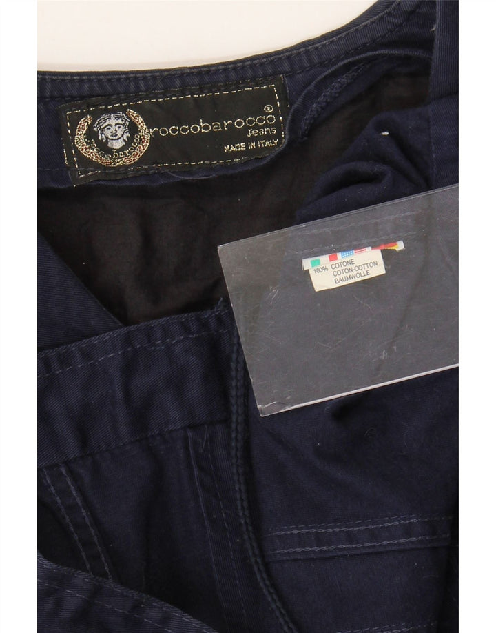 Женское укороченное болеро с короткими рукавами Roccobarocco UK 14, средний темно-синий