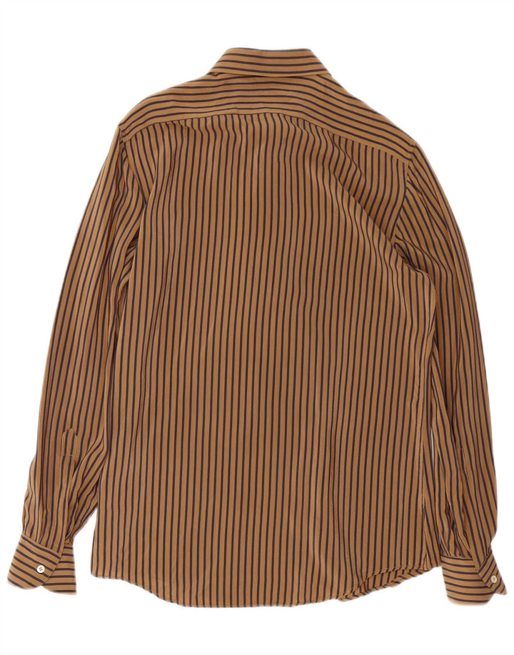 Мужская рубашка TORRAS, размер 38, средний коричневый, шелковая полоска