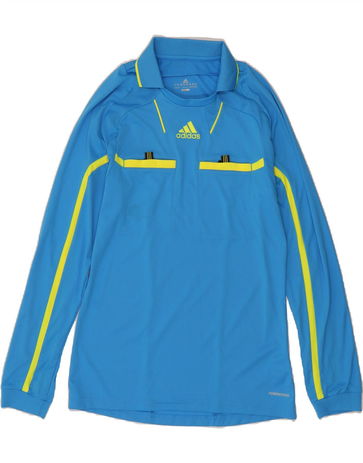 ADIDAS Mens Climacool Long Sleeve Polo Shirt Medium Blue Polyester Vintage Adidas and Second-Hand Adidas from Messina Hembry 