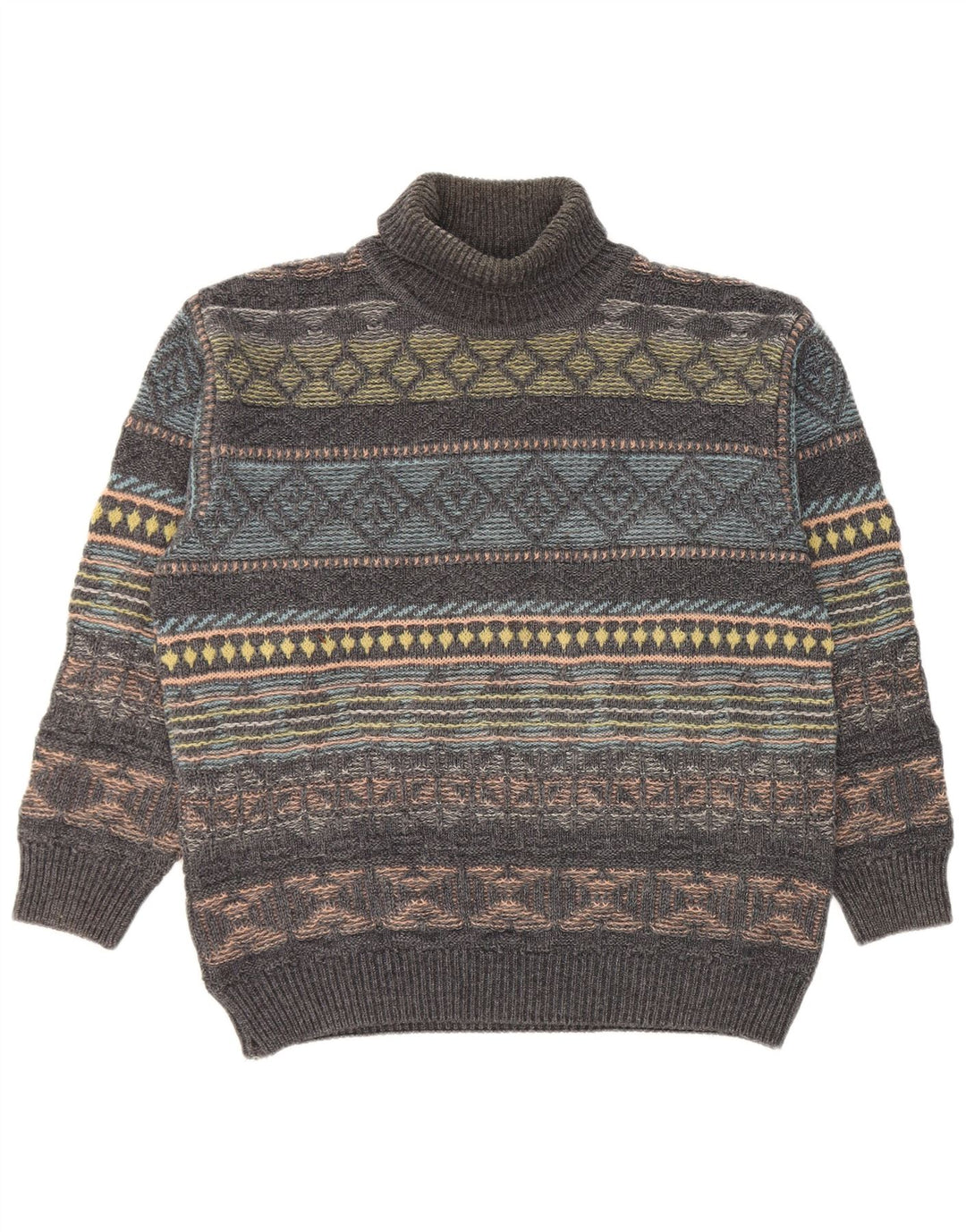 Мужской джемпер Gilberto IT 56 2XL, серый шерстяной с геометрическим рисунком