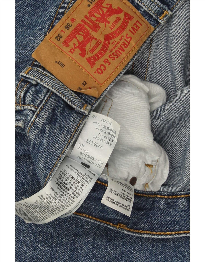 Мужские прямые джинсы Levi's 501 W38 L32 синие, хлопок