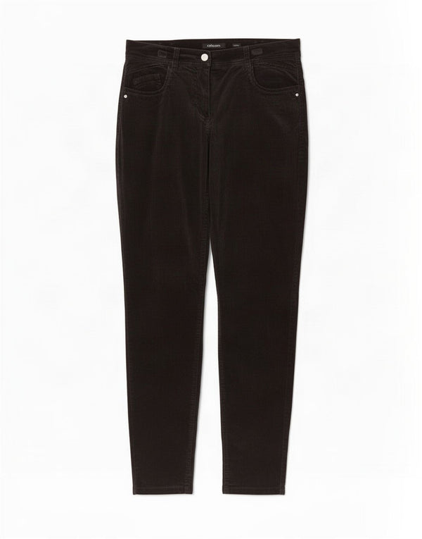 Женские бархатные повседневные брюки Olsen Dana Slim UK 10, маленькие W30 L30, черные