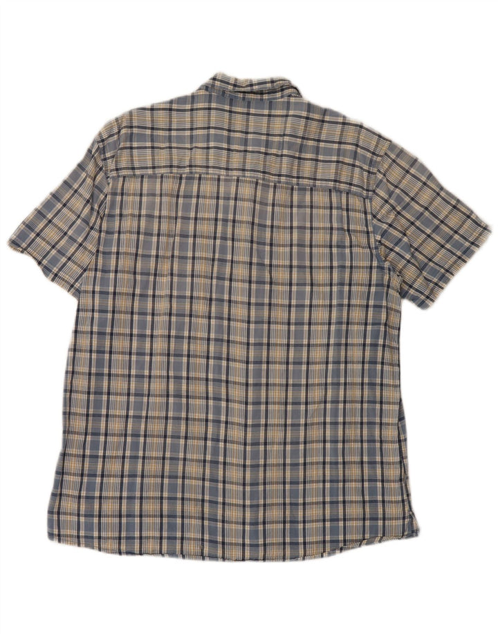 Мужская рубашка с коротким рукавом Mountain Warehouse, XL, синяя клетка, хлопок