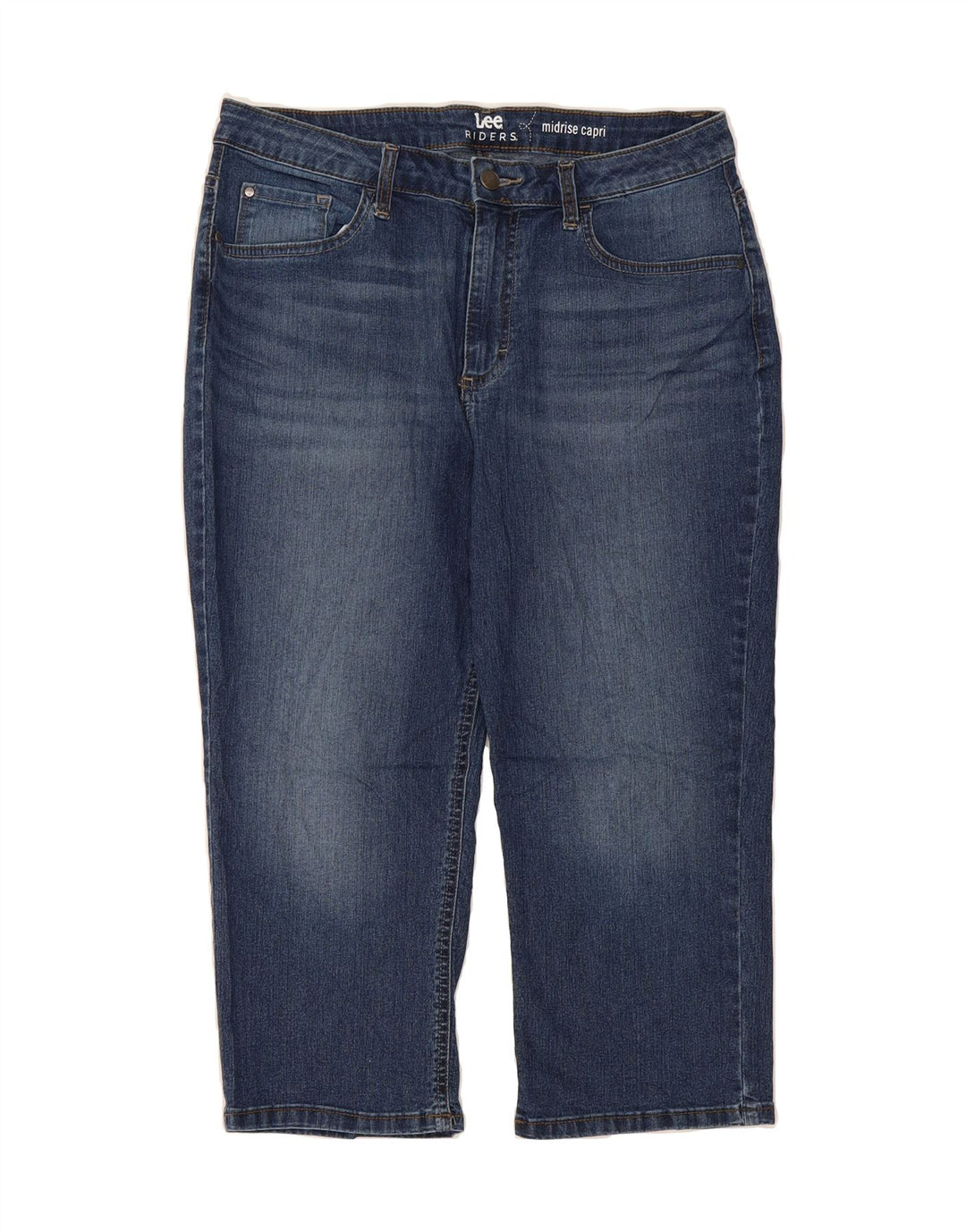 LEE Womens Riders Mid Rise Capri Jeans W32 L20 Blue Cotton Vintage Lee and Second-Hand Lee from Messina Hembry 