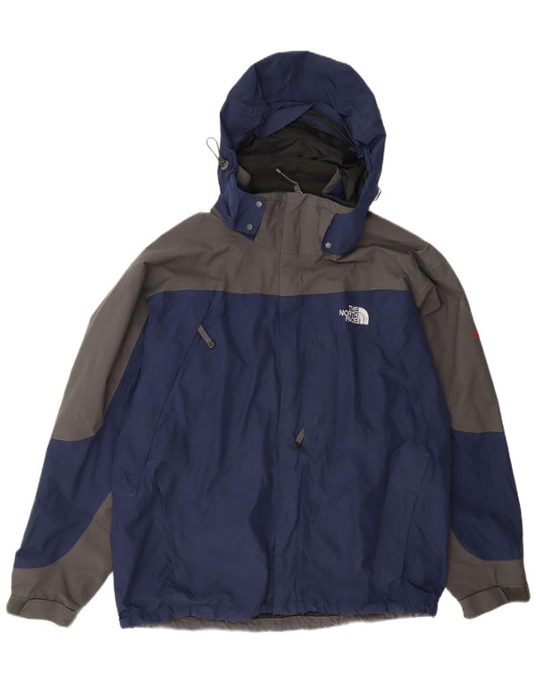 Мужская дождевая куртка The North Face Gore-Tex UK 40, большая темно-синяя с цветными блоками