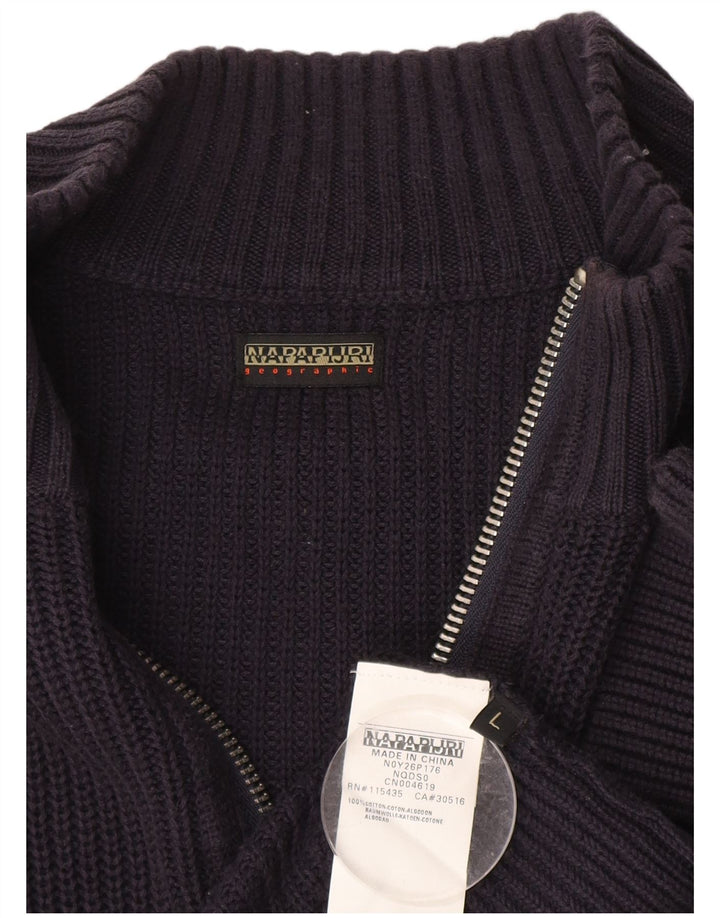 NAPAPIJRI Мужской кардиган с географическим рисунком, большой темно-синий хлопковый свитер