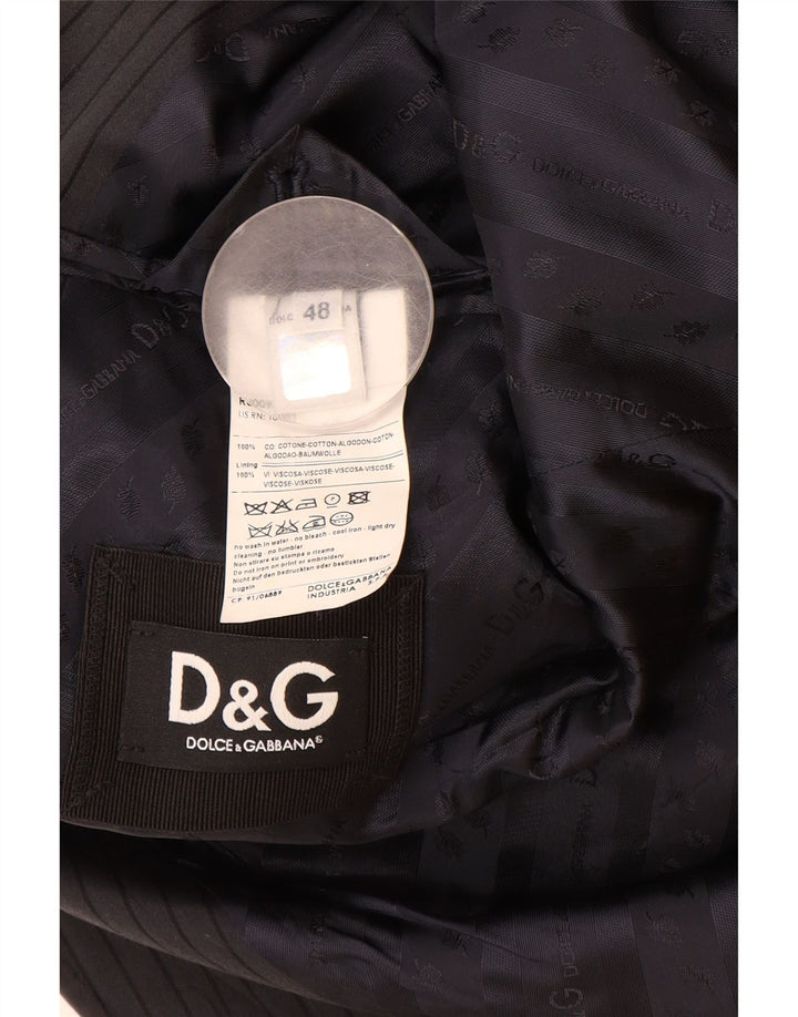 Мужской пиджак Dolce & Gabbana IT 48 Medium Navy Blue в тонкую полоску