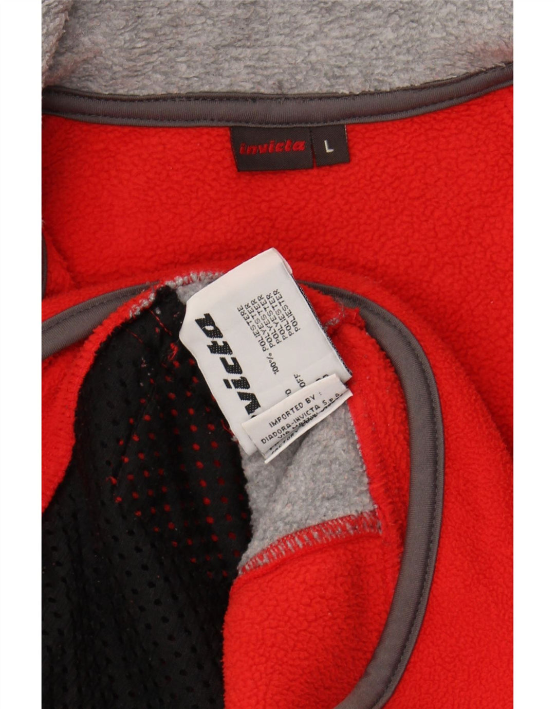 INVICTA Womens Fleece Jacket UK 16 Large Red Colourblock Polyester