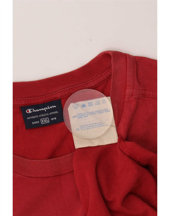 Женская футболка с рисунком Champion 2XL, красный хлопок