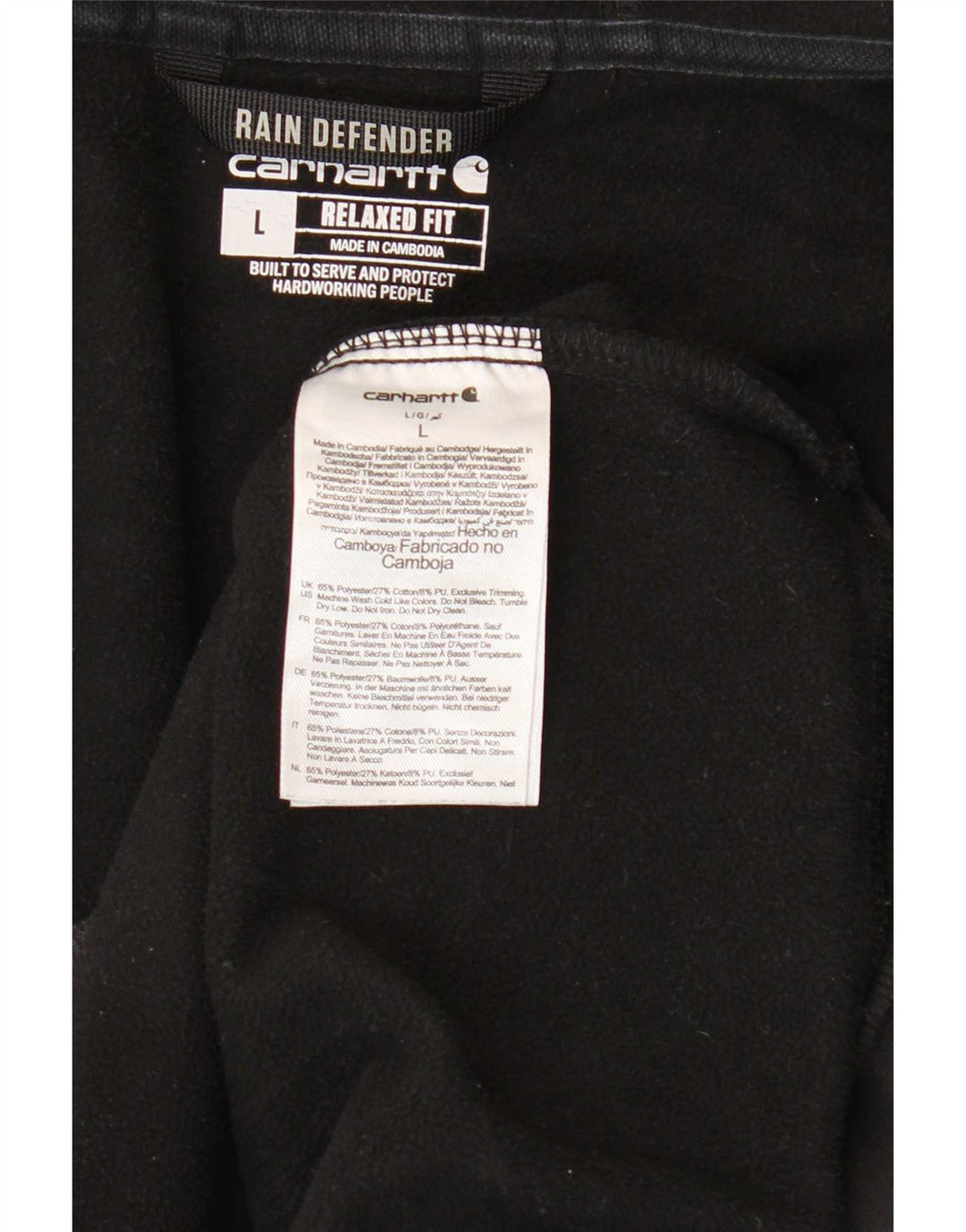 Мужской свитер свободного кроя с капюшоном Carhartt на молнии, большой черный полиэстер