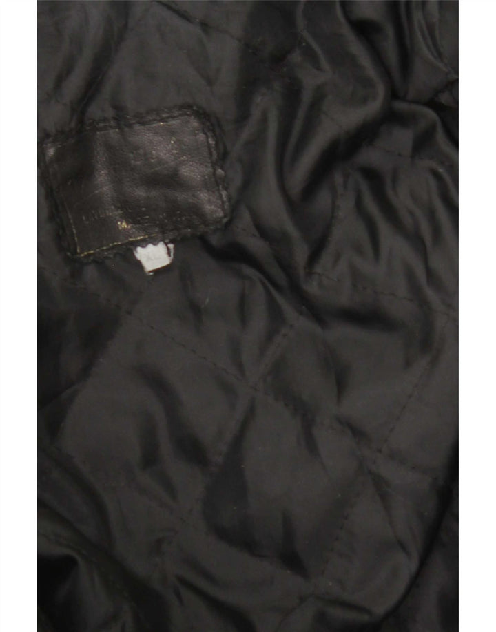 Винтажная мужская кожаная куртка UK 42 XL, черная кожа