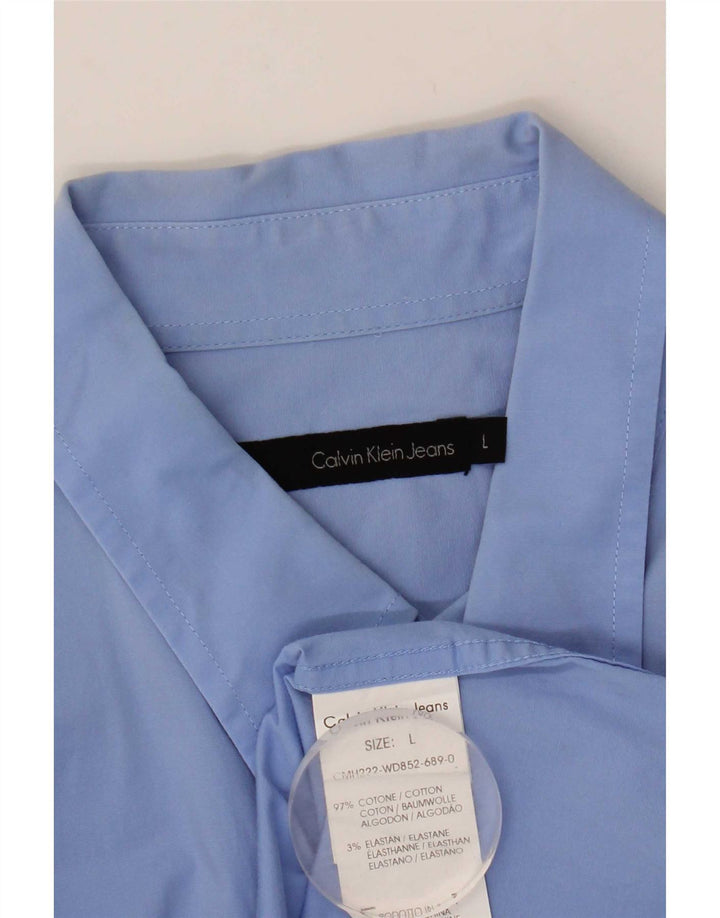 Мужская рубашка Calvin Klein Jeans, большая синяя хлопковая