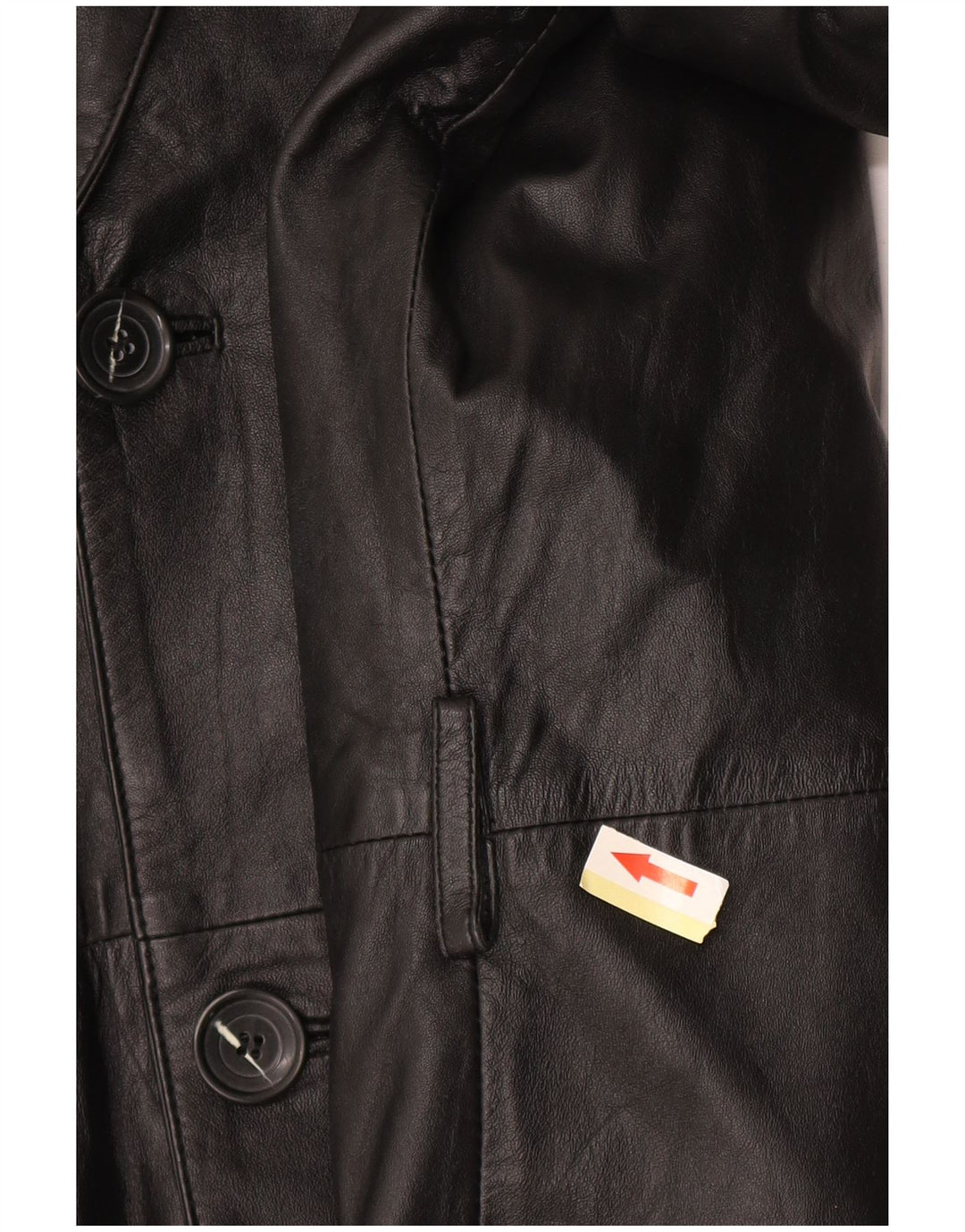 Мужское кожаное пальто EU 50, большое черное кожаное