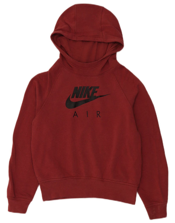 Женский джемпер с капюшоном большого размера с рисунком Nike UK 10, маленький бордовый хлопок, хлопок