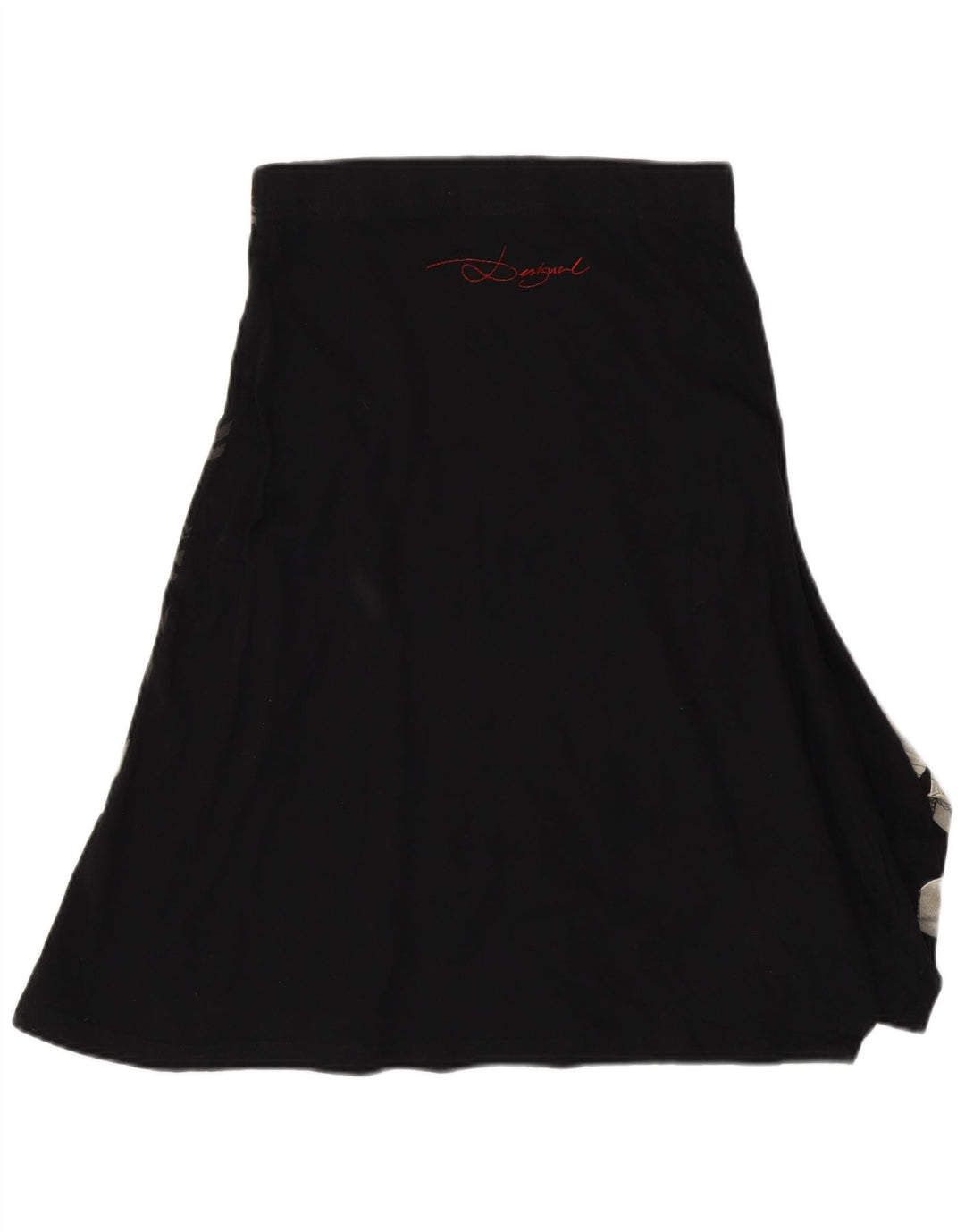 Desigual Женская юбка-трапеция с рисунком, маленькая W26, черная с цветочным принтом