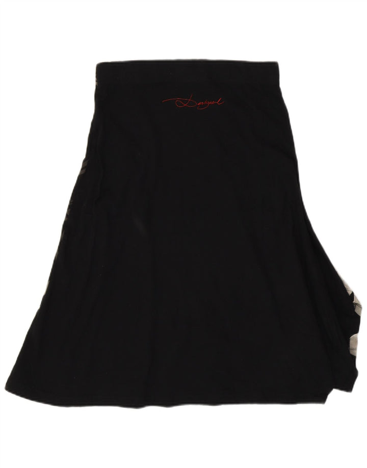 Desigual Женская юбка-трапеция с рисунком, маленькая W26, черная с цветочным принтом