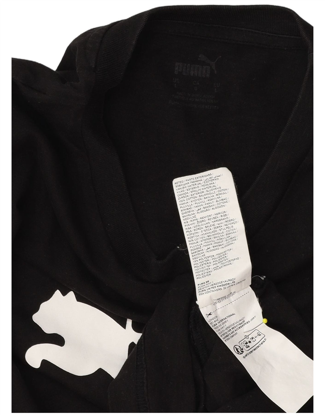 Мужская футболка с рисунком Puma, большая черная хлопковая рубашка
