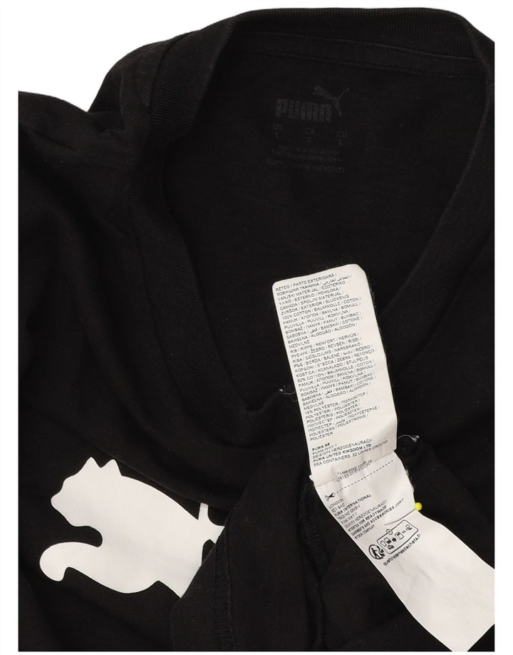 Мужская футболка с рисунком Puma, большая черная хлопковая рубашка
