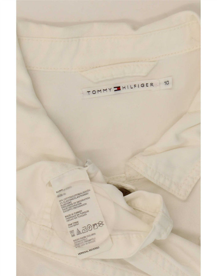 Женский бомбер Tommy Hilfiger UK 10, большой белый хлопок