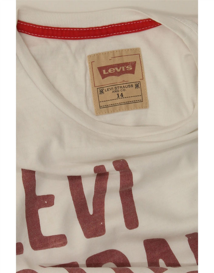 LEVI'S Boys Graphic T-Shirt Top 13-14 Years Off White