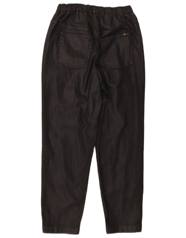 Женские вощеные укороченные брюки с высокой талией 7 For All Mankind W29 L26, черные