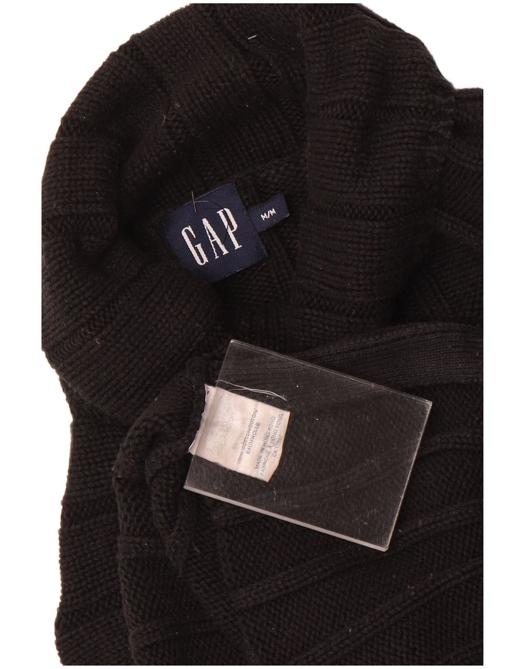 Женский джемпер с высоким воротником Gap UK 14, средний черный хлопковый свитер