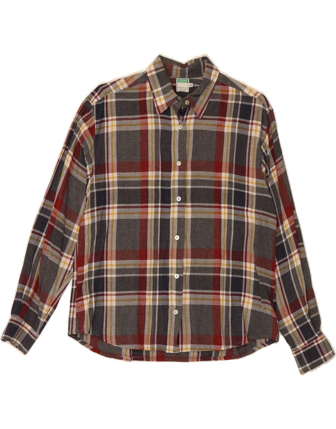 BENETTON Womens Shirt IT 46 Large Multicoloured Check Viscose Vintage Benetton and Second-Hand Benetton from Messina Hembry 