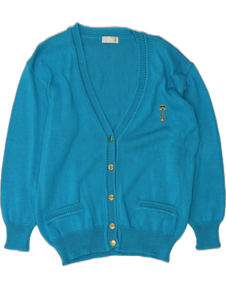 VINTAGE Womens Oversized Cardigan Sweater IT 48 XL Blue Cotton Vintage Vintage and Second-Hand Vintage from Messina Hembry 