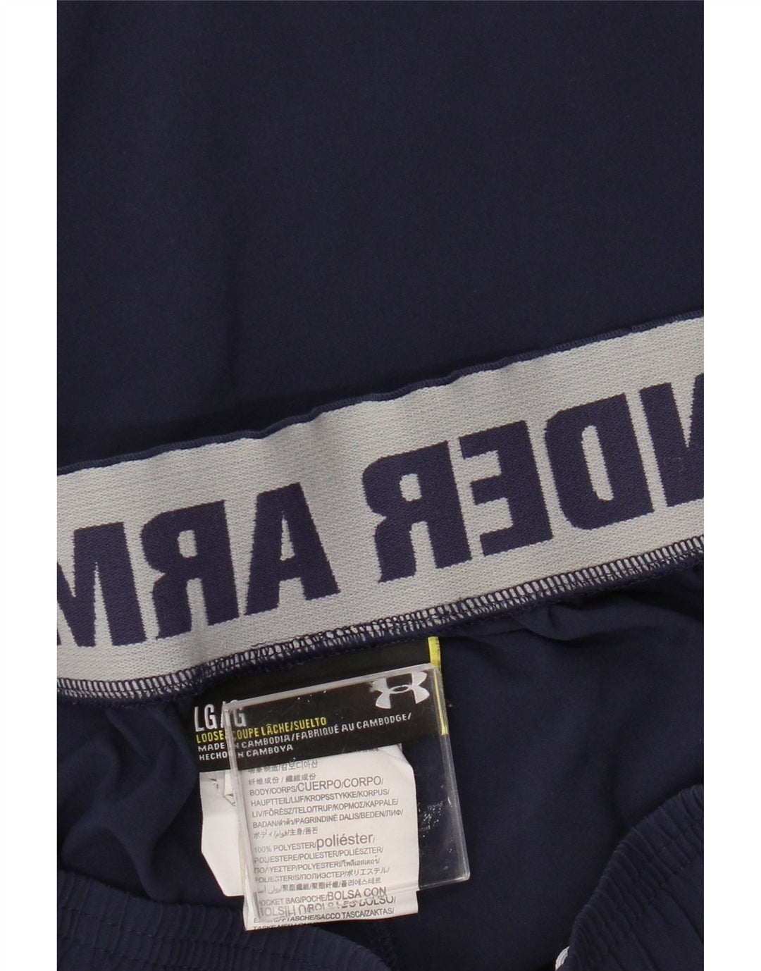 Мужские спортивные шорты с рисунком Under Armour, большие темно-синие, полиэстер