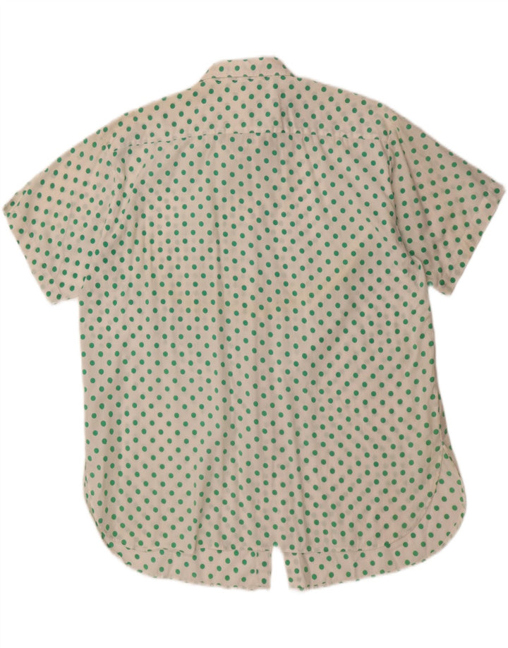 VINTAGE Womens Short Sleeve Shirt IT 46/48 Large White Polka Dot Vintage Vintage and Second-Hand Vintage from Messina Hembry 