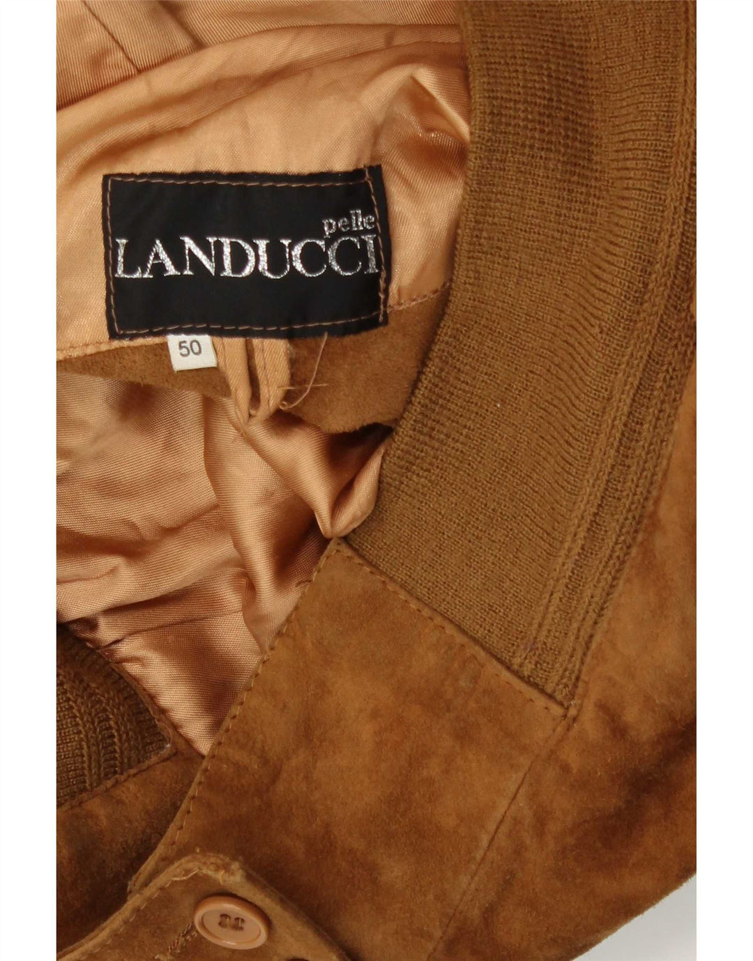 Винтажный мужской замшевый бомбер IT 50 Medium Beige Leather