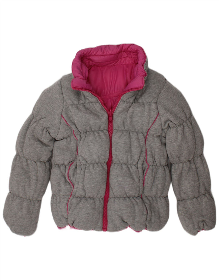 Двусторонняя стеганая куртка с капюшоном для девочек 4–5 лет Dkny, розовый полиэстер