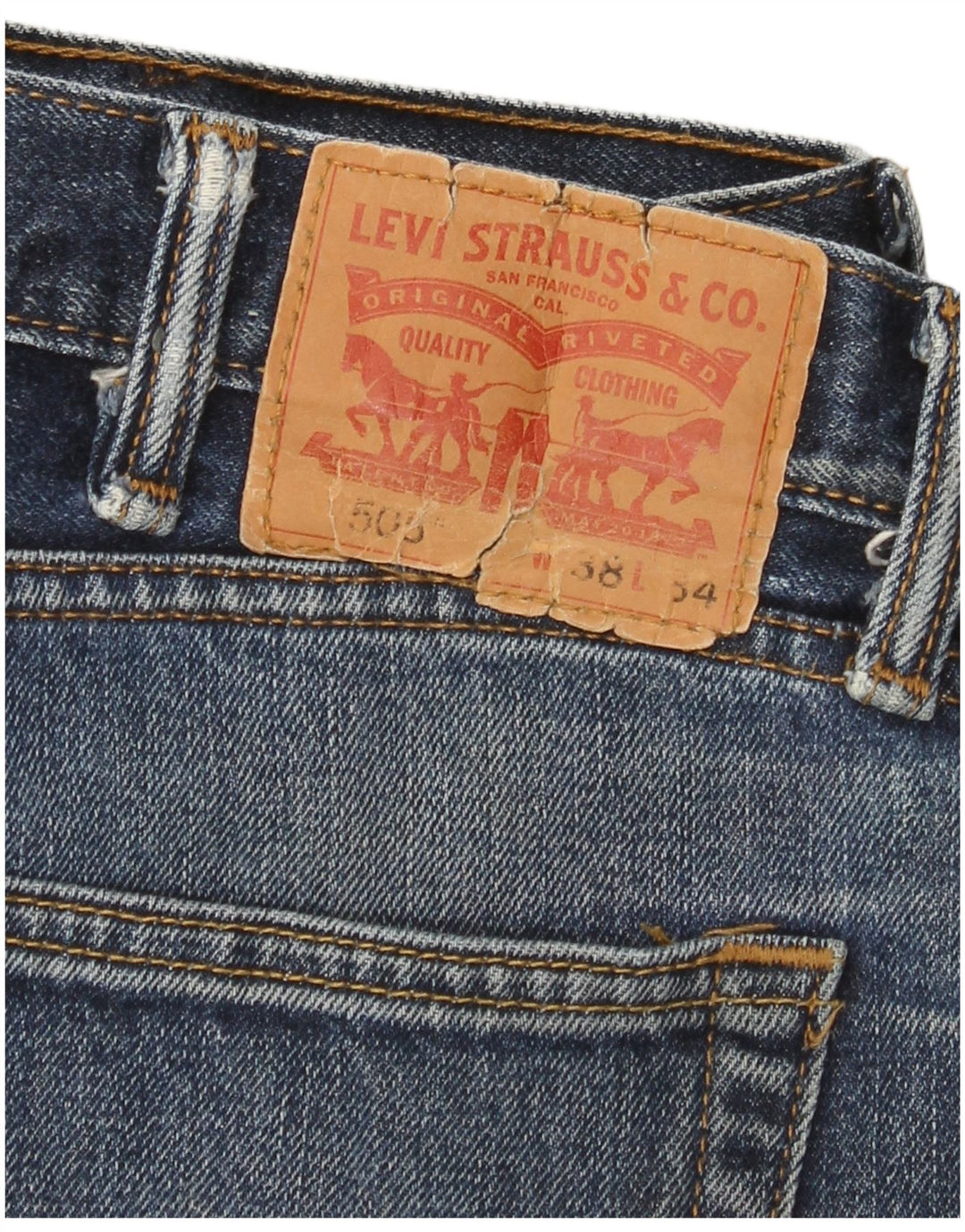 Мужские прямые джинсы Levi's 505 W38 L34 синие, хлопок