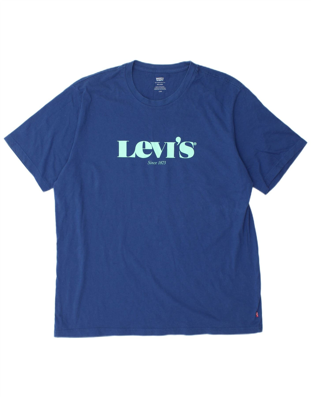 Мужская футболка свободного покроя с рисунком LEVI'S, большая, темно-синяя