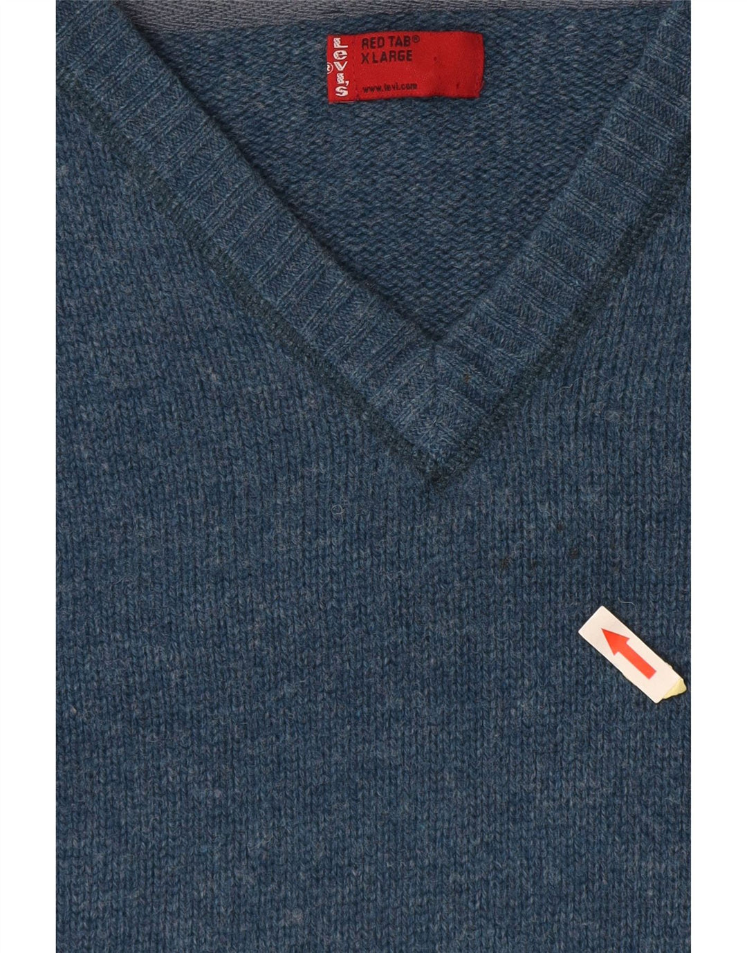 Мужской джемпер с v-образным вырезом LEVI'S XL, синяя шерсть