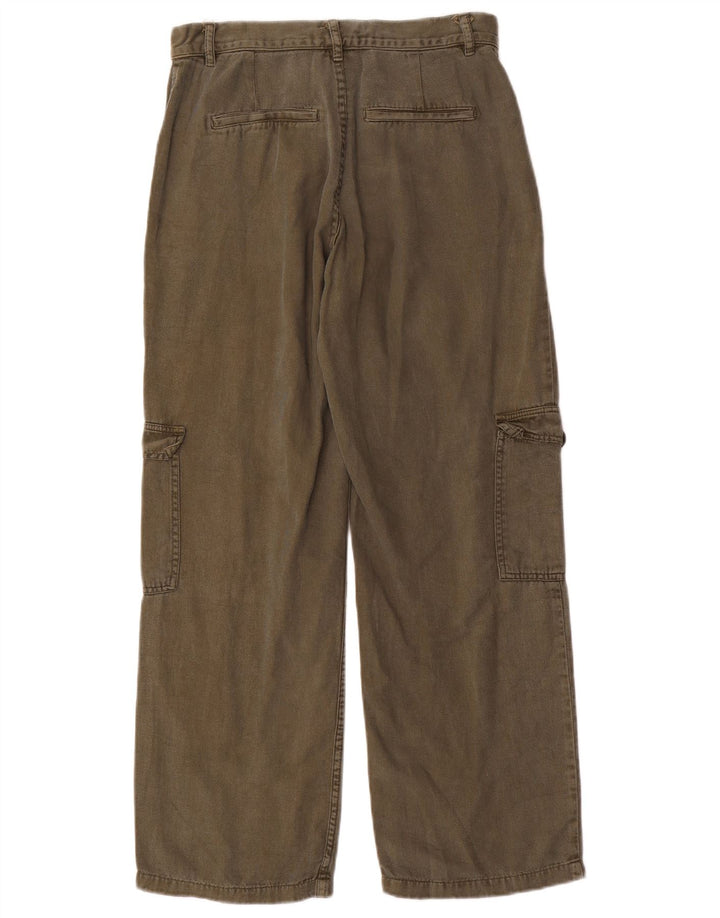 Женские прямые брюки карго Zara, маленькие W26 L27, хаки