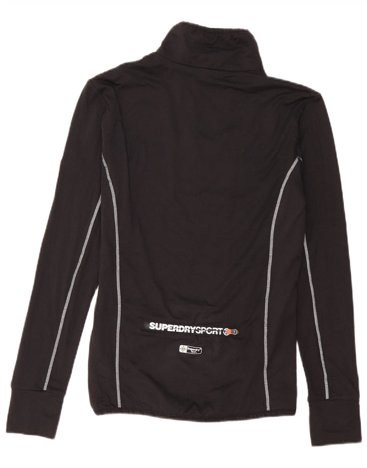 Мужской пуловер на молнии с рисунком Superdry, средний черный спортивный костюм