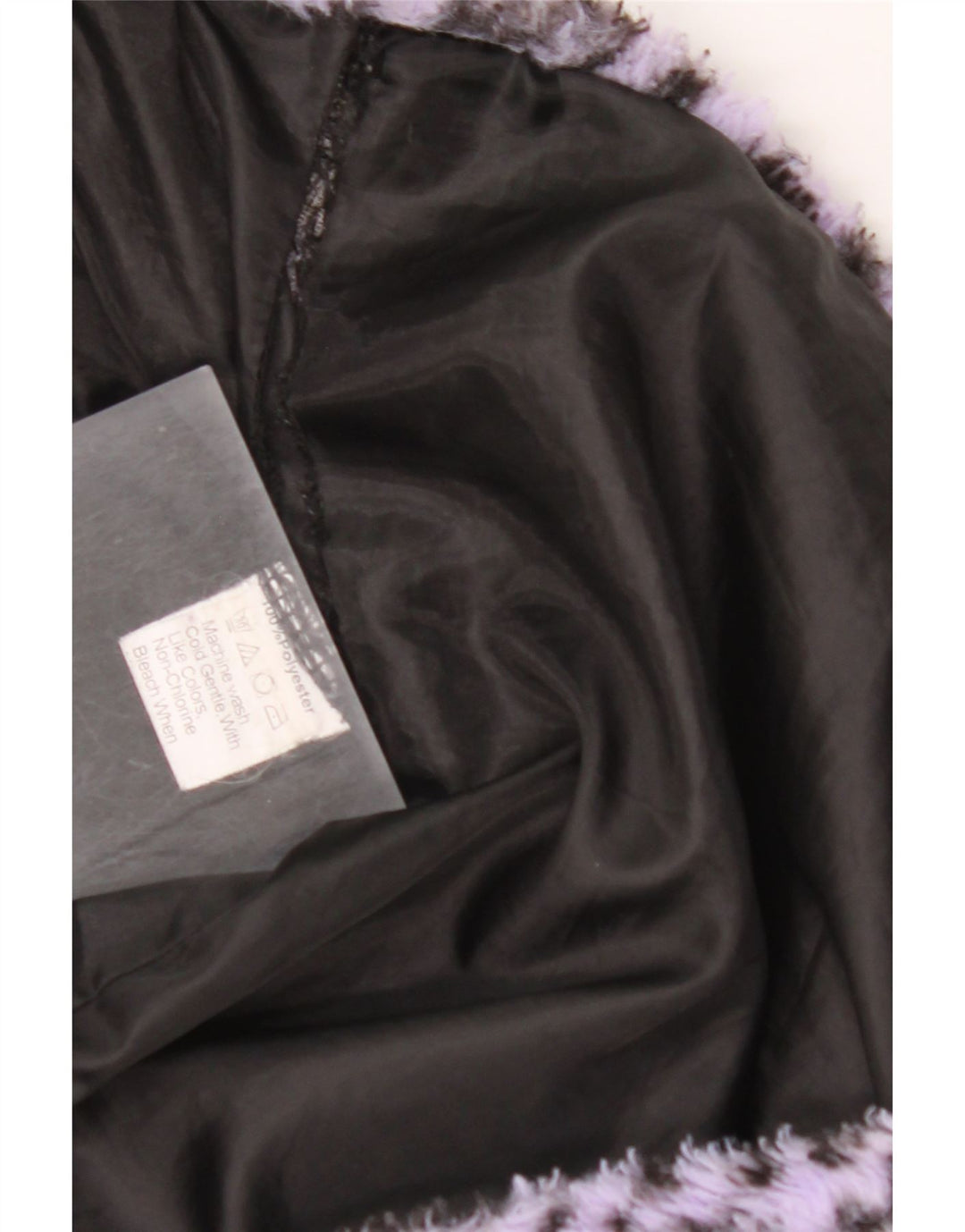 ВИНТАЖНАЯ женская куртка-бомбер из искусственного меха UK 18 XL Фиолетовый с животным принтом