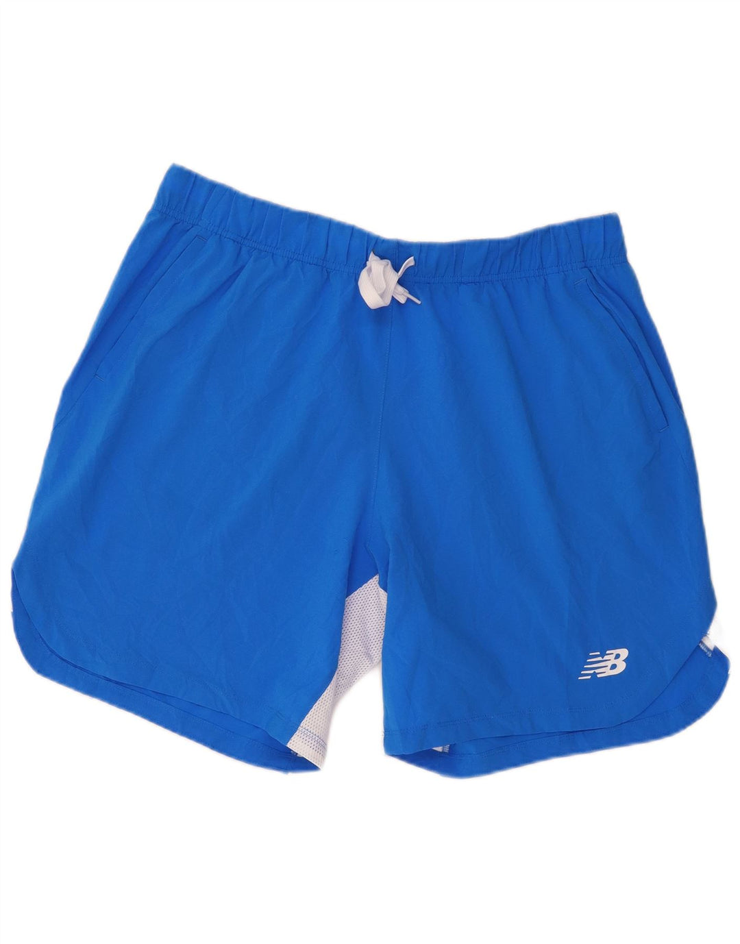 Мужские спортивные шорты New Balance XL синие из полиэстера с цветными блоками