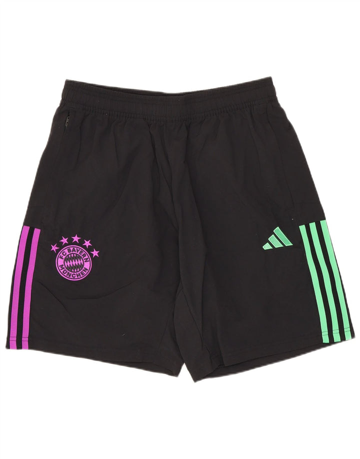 Adidas Mens FC Bayern Munchen Спортивные шорты среднего размера из полиамида черного цвета