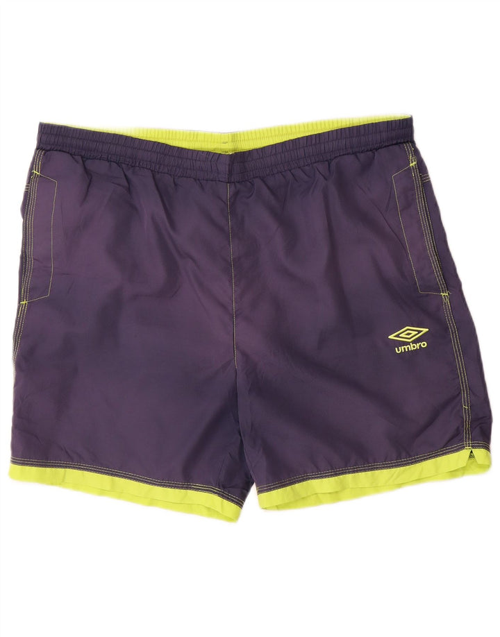 Мужские спортивные шорты Umbro, средние темно-синие, полиэстер с цветными блоками