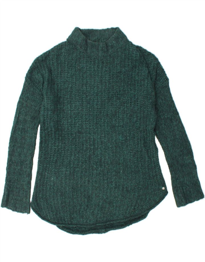 EDDIE BAUER Womens Turtle Neck Jumper Sweater UK 14 Medium Green Polyester Vintage Eddie Bauer and Second-Hand Eddie Bauer from Messina Hembry 