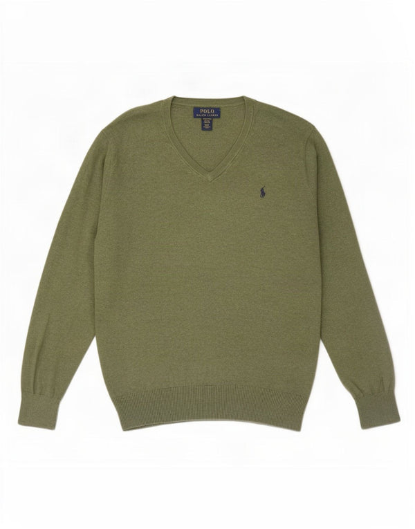 Джемпер с v-образным вырезом Polo Ralph Lauren для мальчиков 15–16 лет, XL, зеленый