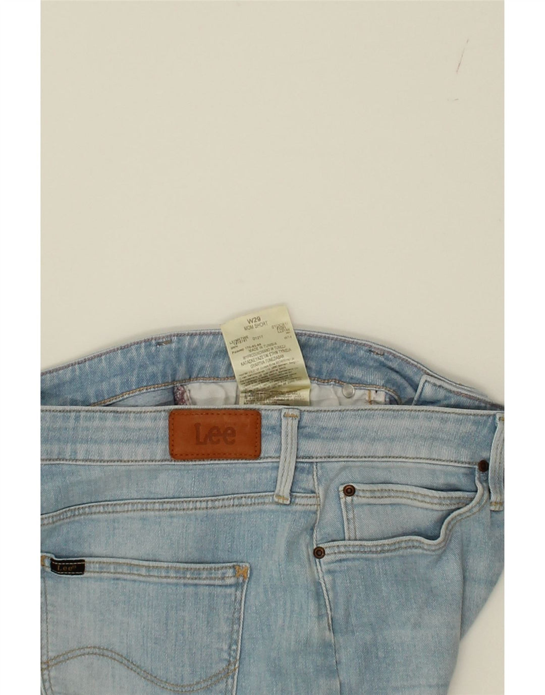 LEE Womens Mom Denim Shorts W29 Medium Blue Cotton Vintage Lee and Second-Hand Lee from Messina Hembry 