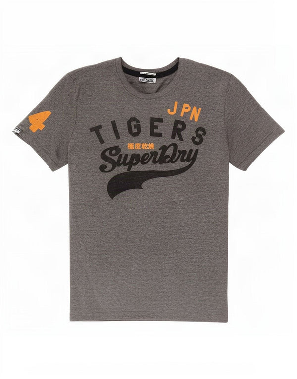 Superdry Мужская футболка с рисунком Топ XL Серый хлопок в крапинку