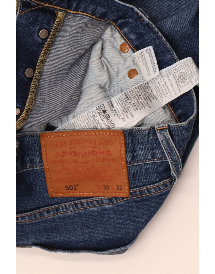 Мужские прямые джинсы LEVI'S 501 W30 L32 синие, хлопок