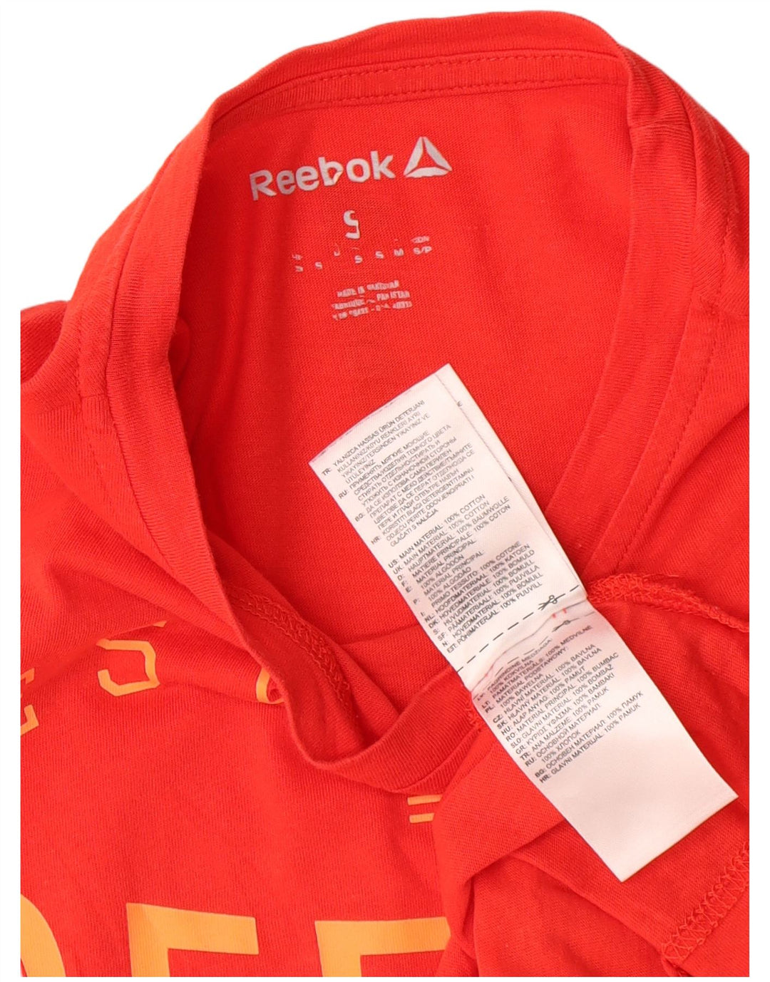 Мужская футболка с рисунком Reebok, маленький красный хлопок