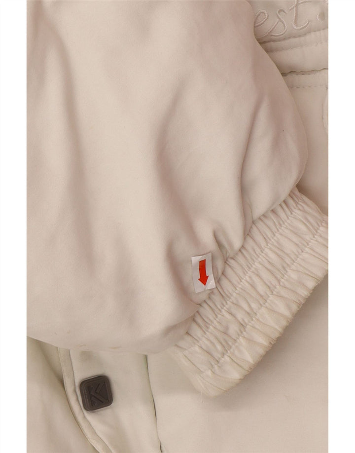 Мужская стеганая куртка с капюшоном и графическим рисунком KARL KANI UK 44 2XL, белый полиэстер