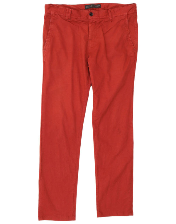Мужские узкие брюки-чиносы Zara EU 46 XL W36 L32 бордовый хлопок